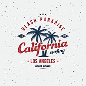 California surfing typography for t-shirt print. Apparel fashion design. Vector illustration