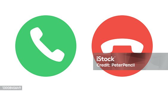 istock Call Icons. Phone Dial Symbols. Answer and Decline. Green and Red. Yes and No. Vector illustration 1300845649