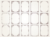 Calligraphic frames. Borders corners ornate frames for certificate floral classic vector designs collection. Illustration of filigree border card, floral rectangular frame