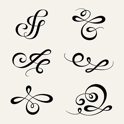 Calligraphy Swirls Stock Illustration - Download Image Now - iStock