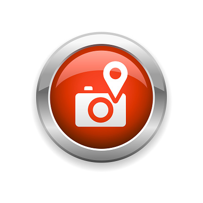 An illustration of camera and GPS glossy icon for your web page, presentation, apps and design products. Vector format can be fully scalable & editable.