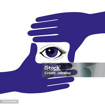 istock Camera Eye Framed With Hands 1323539584