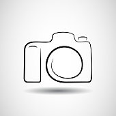 Camera icon design silhouette in vector format