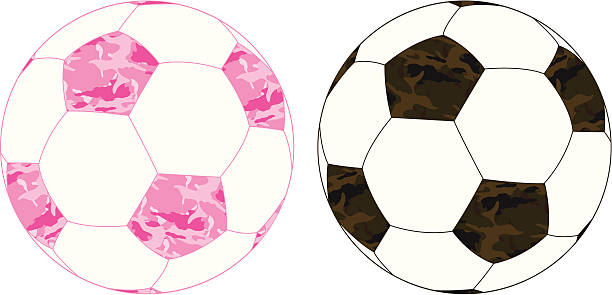 Camo Soccer Balls A pink and green camo soccer ball pink soccer balls stock illustrations