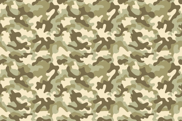 camouflage seamless pattern - 卡其 幅插畫檔、美工圖案、卡通及圖標