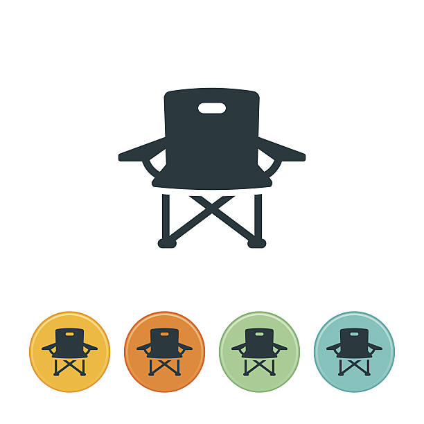 camp stuhl symbol - liegestuhl stock-grafiken, -clipart, -cartoons und -symbole