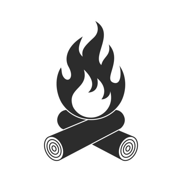 キャンプファイヤー - 焚き火点のイラスト素材／クリップアート素材／マンガ素材／アイコン素材