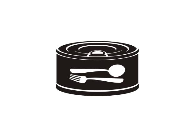 can food/canned food simple icon simple icon of can food corned beef stock illustrations