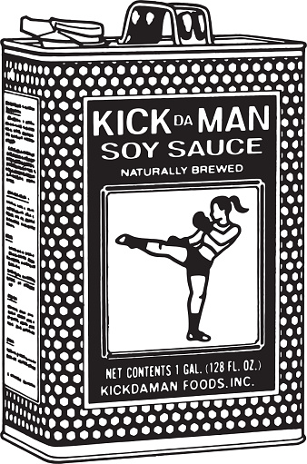 Can of Kick Da Man Soy Sauce