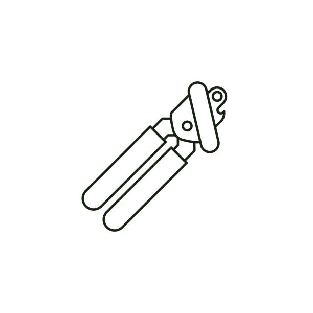 Can opener vector line icon vector art illustration