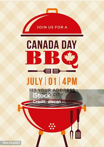 istock Canada Day BBQ Party Invitation. 1144763002