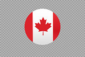 istock Canada flag in circle shape isolated  on jpg or transparent  background,Symbol of Canada, template for banner,card,advertising, magazine,vector,top gold medal winner sport country 1332950265