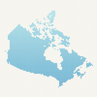Canada Map Blue Dot Pattern