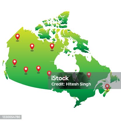istock Canada map with located states 1330054780