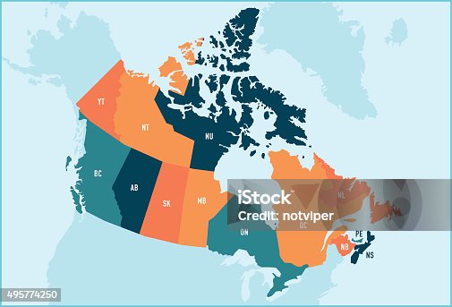 istock Canada Provinces and Territories Map 495774250