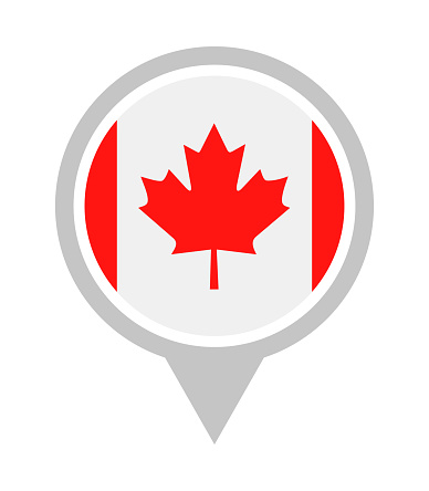 vector flag flat canada round icon
