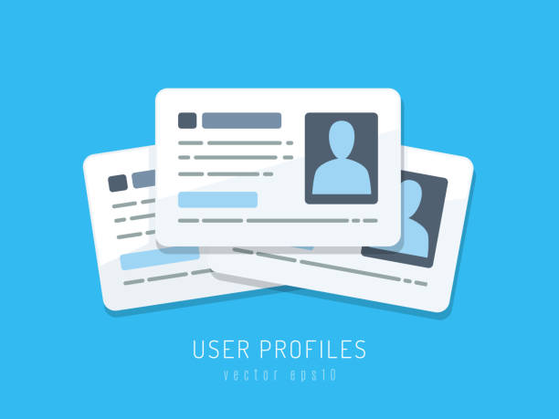 Candidates User Profiles Candidates user profile cards vector illustration in flat style identity stock illustrations