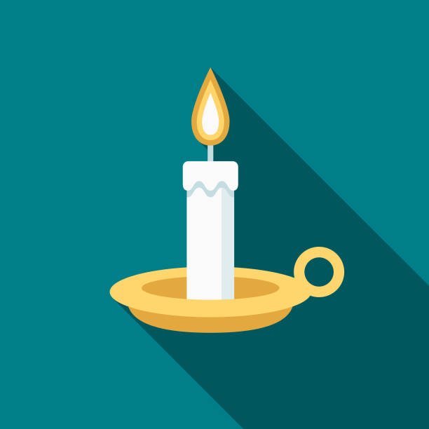 Candle Flat Design Easter Icon with Side Shadow  easter sunday stock illustrations