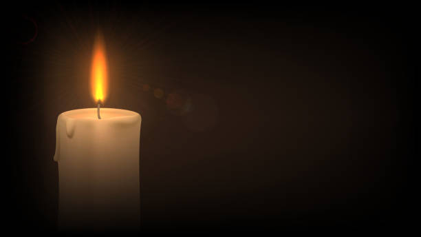 Candle in the dark Candle in the dark. Concept: sorrow, grief, prayer memorial stock illustrations