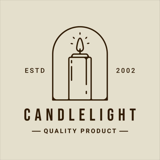 candle logo line art vector simple minimalist illustration template with badge icon graphic design candle logo line art vector simple minimalist illustration template with badge icon graphic design caithness stock illustrations