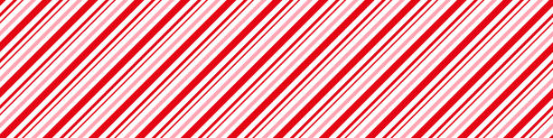 Candy cane Christmas background, peppermint diagonal stripes print seamless pattern  candy cane stock illustrations