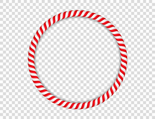 Candy Cane Circle Circle made of candy cane, vector eps10 illustration candy cane stock illustrations