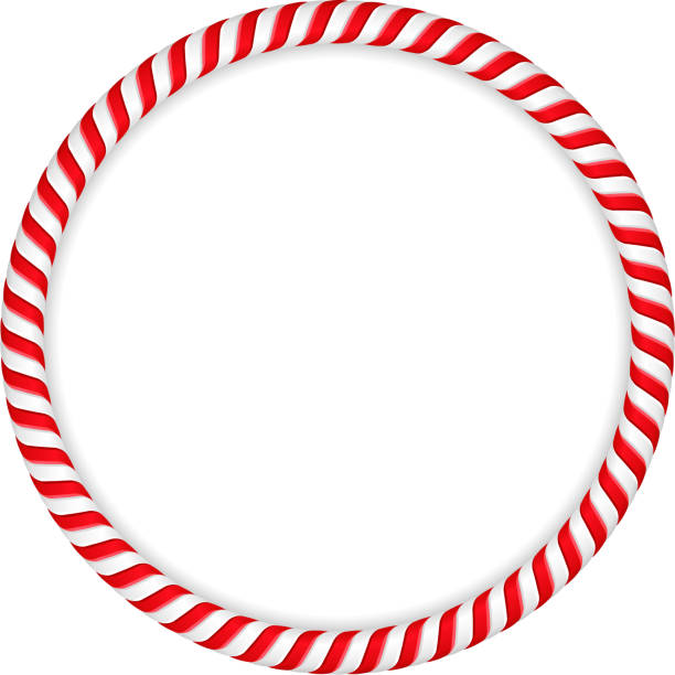Candy Cane Frame Roudn frame made of candy canes, vector eps10 illustration candy borders stock illustrations