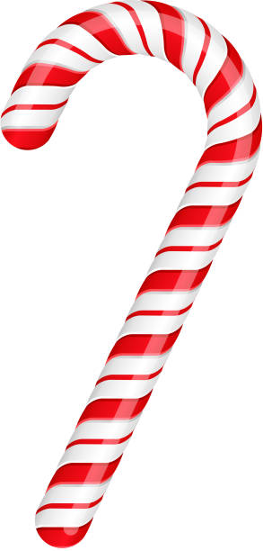 Candy Cane Red candy cane on white background, vector eps10 illustration candy canes stock illustrations