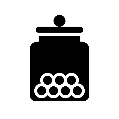 Candy jar vector illustration, Isolated solid stye icon