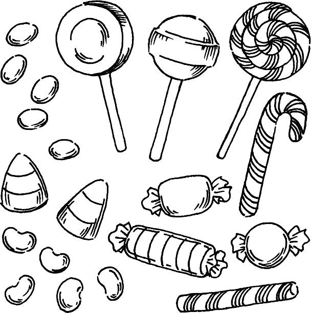 Candy Vector illustration of candy. candy drawings stock illustrations