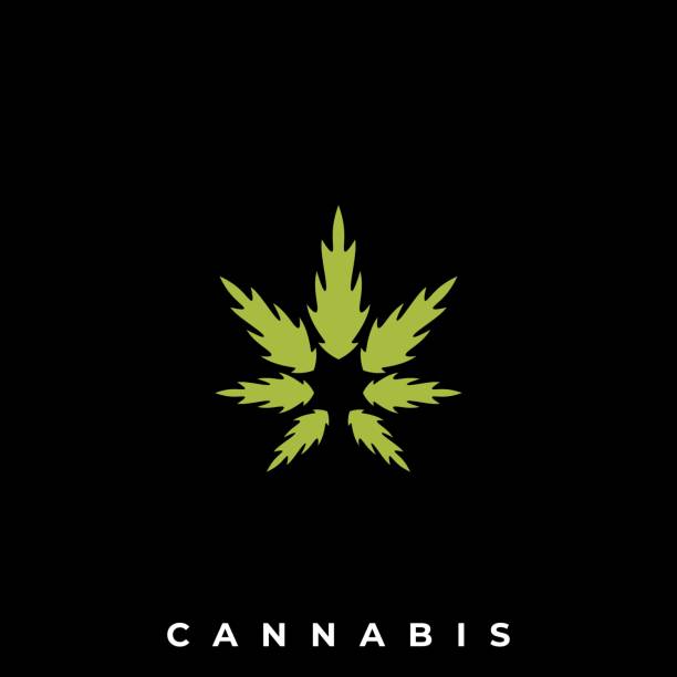 ilustrações de stock, clip art, desenhos animados e ícones de cannabis illustration vector template - linha artigo de costura
