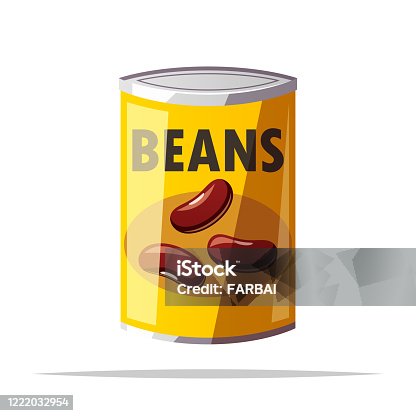 istock Canned beans vector isolated illustration 1222032954