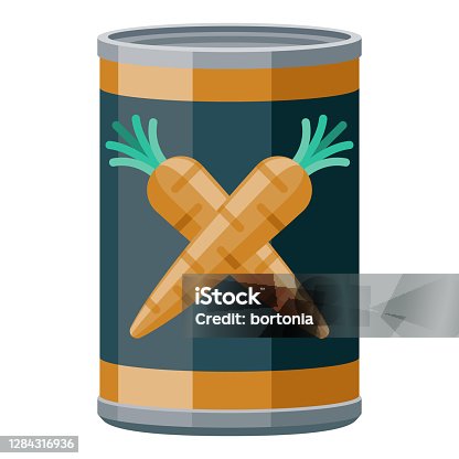 istock Canned Carrots Icon on Transparent Background 1284316936