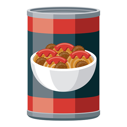 Canned Spaghetti Icon on Transparent Background
