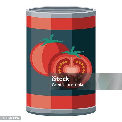 istock Canned Tomatoes Icon on Transparent Background 1284314447