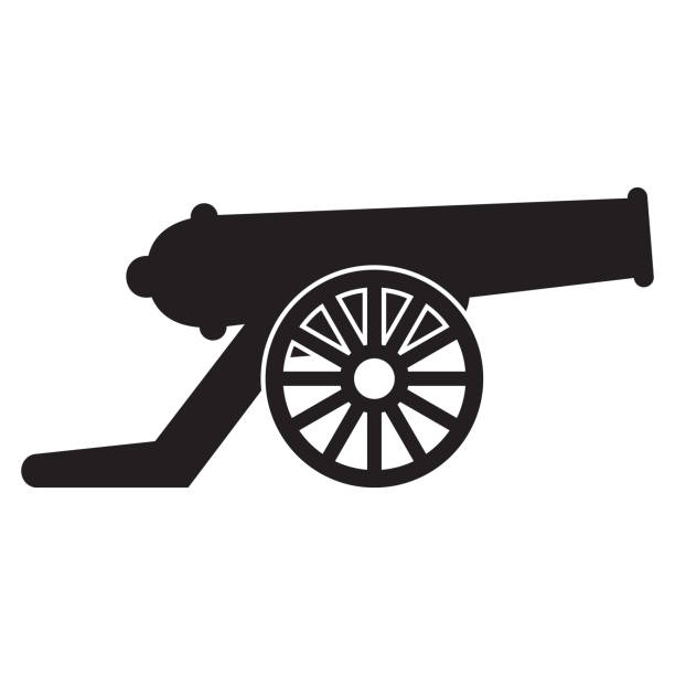 Cannon icon. War, weapon icon vector image. Cannon icon. War, weapon icon vector image. cannon artillery stock illustrations