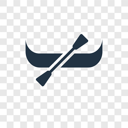 canoe vector icon isolated on transparent background canoe