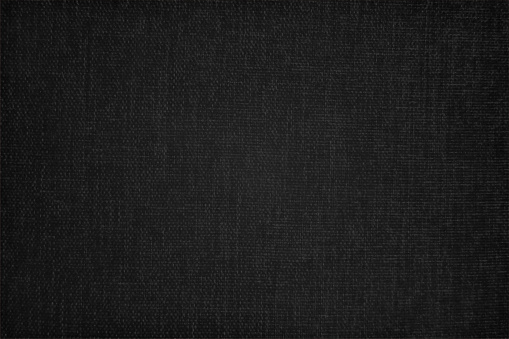 Canvas or denim textile like cloth textured effect  dark black fabric texture empty blank horizontal vector backgrounds
