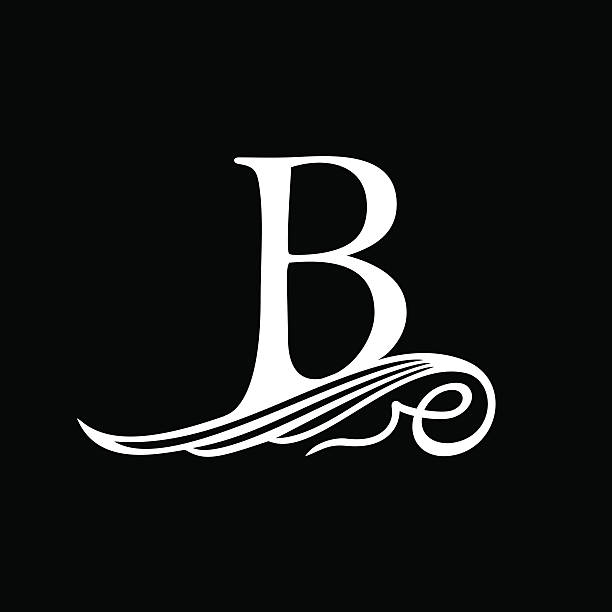 Capital Letter B for Monograms, Emblems and Logos. Beautiful Filigree Capital Letter B for Monograms, Emblems and Logos. Beautiful Filigree Font. Is at Conceptual wing or waves. fancy letter b silhouettes stock illustrations