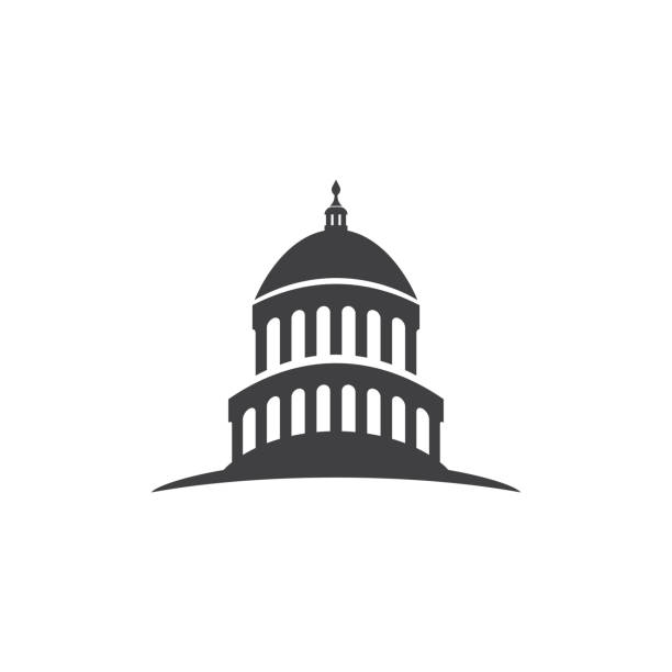 국회 의사당 건물 미국 아이콘 디자인 템플릿 벡터 - 정치 stock illustrations