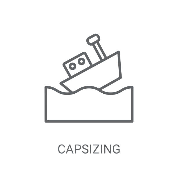 capsizing icon. Trendy capsizing  concept on white background from Nautical collection capsizing icon. Trendy capsizing  concept on white background from Nautical collection. Suitable for use on web apps, mobile apps and print media. capsizing stock illustrations