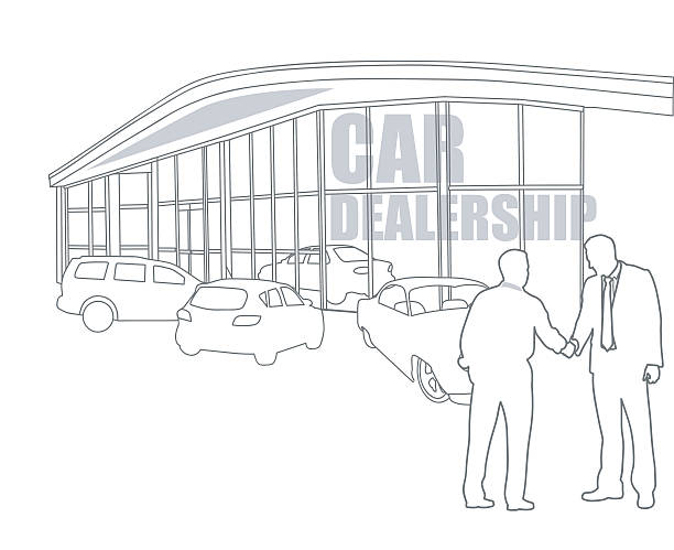 автомобиль дилерской окончательной продажи - car dealership stock illustrations