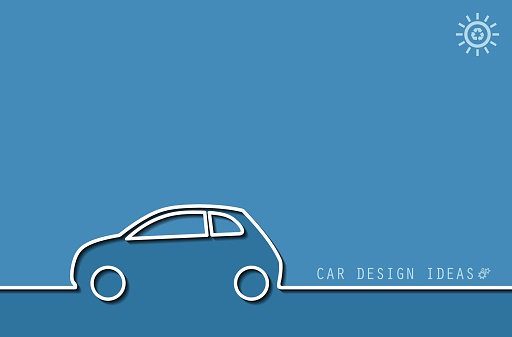 Car Design Idea in Flat Line Style
