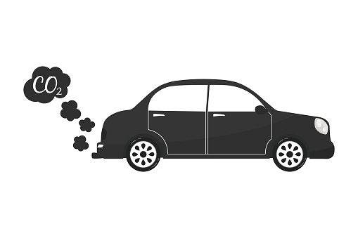 Car Exhaust Co2 Smoke Isolated Icon On White Background Auto Service ...