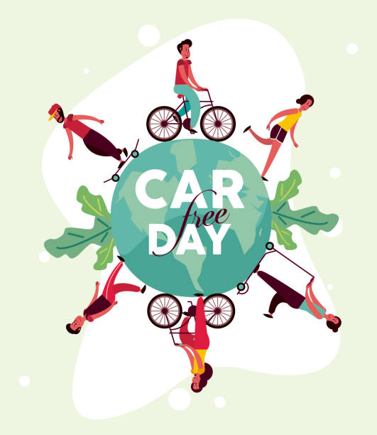 car free day template vector art illustration