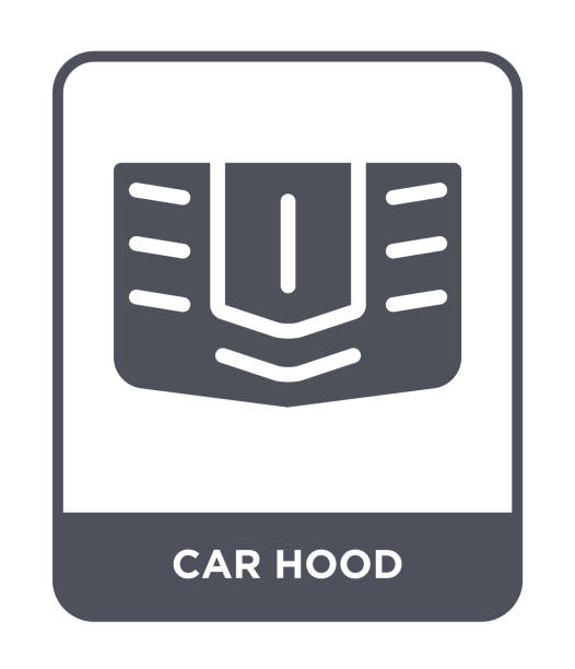 car hood icon vector on white background, car hood trendy filled icons from Car parts collection car hood icon vector on white background, car hood trendy filled icons from Car parts collection open car door stock illustrations