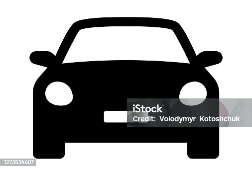 istock Car icon. Auto vehicle isolated. Transport icons. Automobile silhouette front view. Sedan car, vehicle or automobile symbol on white background - stock vector. 1273534607