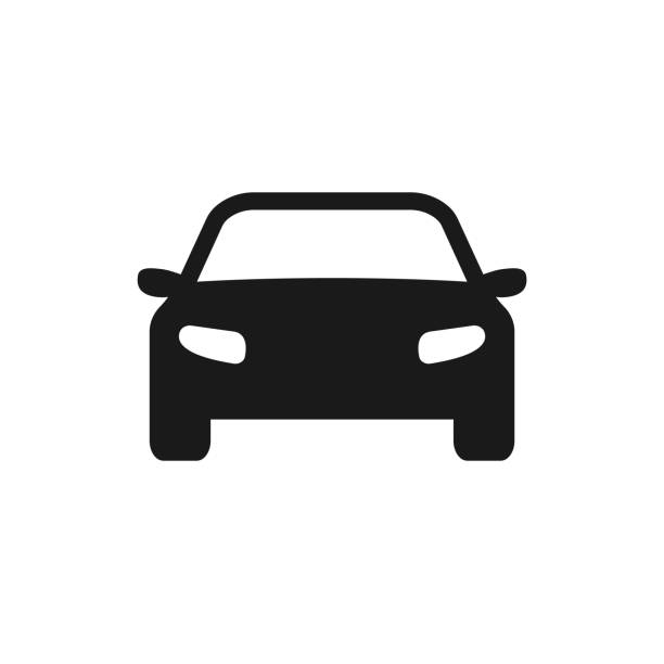 Car icon. Black automobile silhouette. Car icon. Black automobile silhouette. Vehicle symbol. Vector isolated car clipart stock illustrations