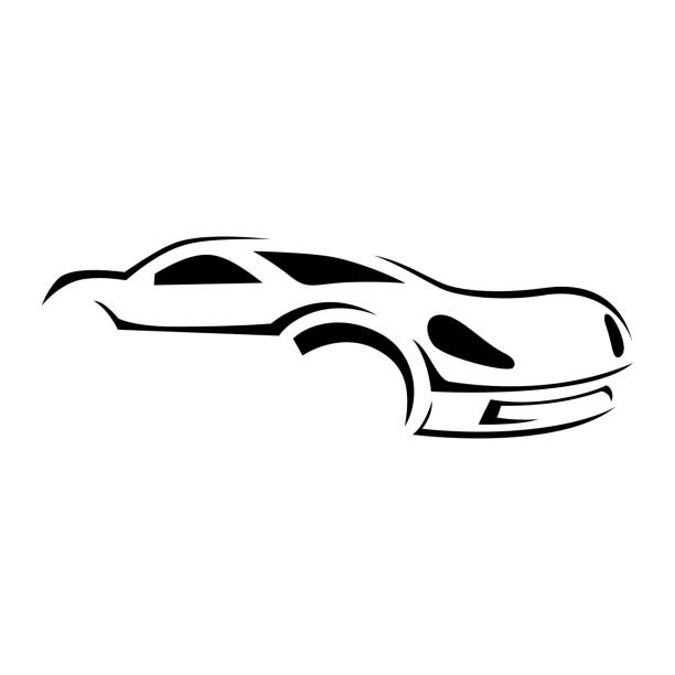 Car icon, black color on white background. Car icon, symbol company design template illustration. Black color on white background. garage backgrounds stock illustrations