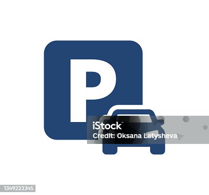 istock Car parking vector icon. Parking sign 1349223345